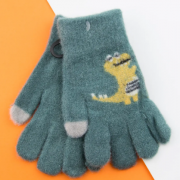 Перчатки для детей с дракончиками (арт. 22-25-35) S зеленый