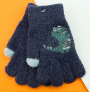 Перчатки для детей с дракончиками (арт. 22-25-35) XS фиолетовый