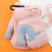 Перчатки для малышей зимние с мехом на веревочке (арт. 22-25-42) XS розовый
