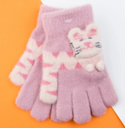 Перчатки для детей с котиками (арт. 22-25-52) XS розовый