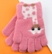 Перчатки для детей с жирафами (арт. 22-25-51) XS розовый