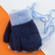 Перчатки для малышей зимние с когтями на веревочке (арт. 22-7-28) XS синий