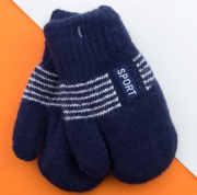 Перчатки для мальчиков зимние двойные (арт. 22-7-32) XS синий
