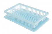 Сушилка для посуды R plastic, MRP-52786 голубая, 1 ярус, 43x29x8см