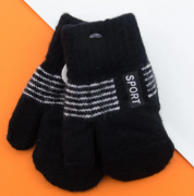 Перчатки для мальчиков зимние двойные (арт. 22-7-32) XS черный