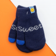 Детские двойные перчатки зимние с надписью SWEET (арт. 22-7-41) XS синий
