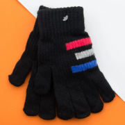 Перчатки для мальчиков с цветными полосками (арт. 22-7-40) XS черный