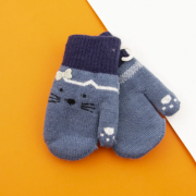 Перчатки для малышей зимние двойные с котиками (арт. 22-7-42) XS синий