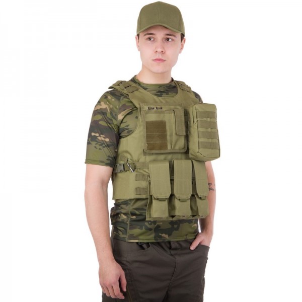 Житлет розвантажувальний універсальний на 4 кишені Military Rangers (ZK-5516) Оливковий