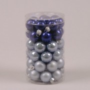 Шарики стеклянные 2,5 см. голубые-синие (48 шт.) Flora 44525
