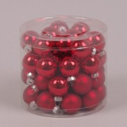 Шарики стеклянные 3 см. красные (45 шт.) Flora 44539