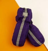 Перчатки болоневые подростковые на резинке с лосем (арт. 22-12-45) M фиолетовый