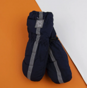 Перчатки болоневые подростковые на резинке с лосем (арт. 22-12-45) L синий