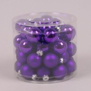 Шарики стеклянные 3 см. фиолетовые (45 шт.) Flora 44501