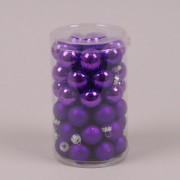 Шарики стеклянные 2,5 см. фиолетовые (48 шт.) Flora 44499