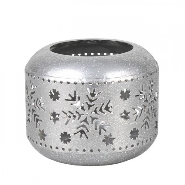 Свічник металевий срібний 8 см. Flora   50162