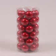 Шарики стеклянные 3,8 см. красный опал (36 шт.) Flora 44505
