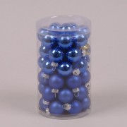 Шарики стеклянные 2,5 см. голубые (48 шт.) Flora 44497