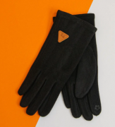 Женские сенсорные перчатки замшевые (арт. 20-1-53) M черный