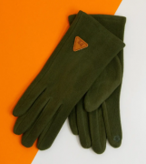 Женские сенсорные перчатки замшевые (арт. 20-1-53) S зеленый