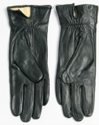 Женские кожаные перчатки на плюше   (арт. 14F21-15) S черный