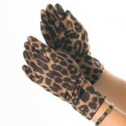 Женские перчатки из искусственной замши №19-21-5 M коричнево-черный
