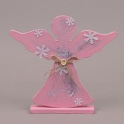 Ангел деревянный розовый Flora 29432
