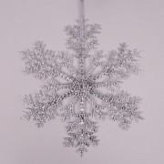 Подвеска Снежинка серебряная D-31 см.  Flora 26608