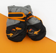Перчатки болоневые лыжные на липучке с крокодилами (арт. 22-12-50) XS черный