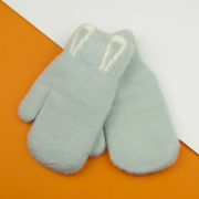 Перчатки для малышей зимние двойные с ушками (арт. 22-7-37) XS берюзовый