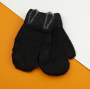 Перчатки для малышей зимние двойные с ушками (арт. 22-7-37) XS черный