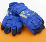 Перчатки болоневые лыжные на липучке с крокодилами (арт. 22-12-42) L синий