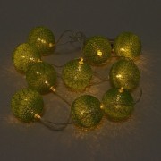 Гирлянда Хлопковые шарики зеленая D-6 см. Flora 9009