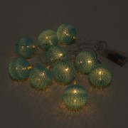 Гирлянда Хлопковые шарики темно-изумрудная D-6 см. Flora 9010