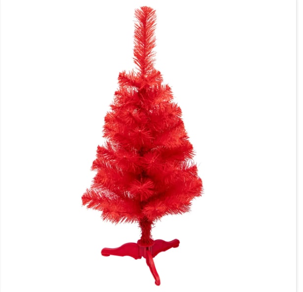 елка искусственная новогодняя 80 см, красный, густая, пвх devi  (маг-80/2)