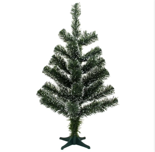 елка искусственная новогодняя 60 см, зелено-белый, пвх devi  (3маг-60)