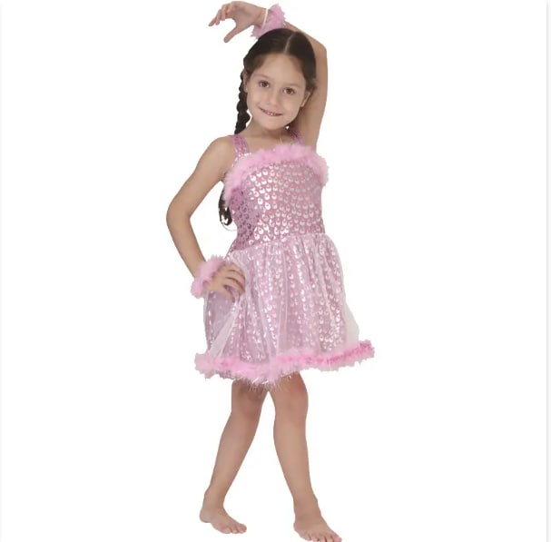Дитяче карнавальне сукня, зростання 92-104 см, рожовий, віскоза, поліестер devi (cc249a)