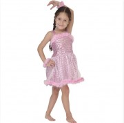 Детское карнавальное платье, рост 92-104 см, розовый, вискоза, полиэстер devi  (cc249a)