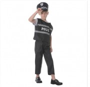 Детский карнавальный костюм полицейский, рост 92-104 см, черный, devi, полиэстер (cc558a)