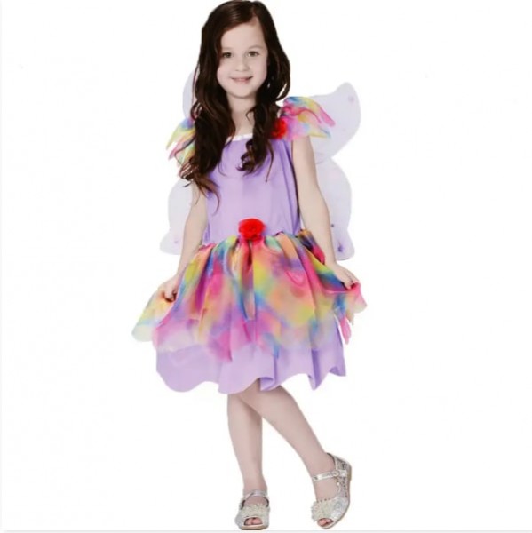 Дитячий карнавальний костюм фея-фіалка, рост 92-104 см, фіолетовий, devi, поліестер (cc287a)