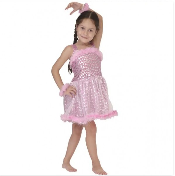 Дитячий карнавальний костюм, зростання 110-120 см, рожовий, devi, поліестер (cc249b)