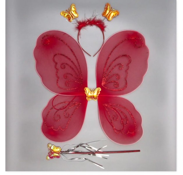 Карнавальный набор - бабочка, 46x38 см, красный devi (hlj170419-18-2)