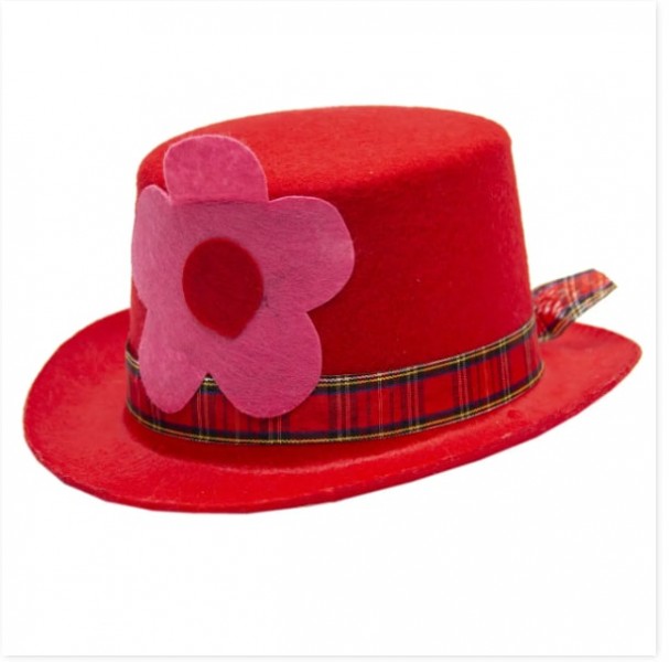карнавальний капелюх, 40 см, червоний, поліестер devi (460793)