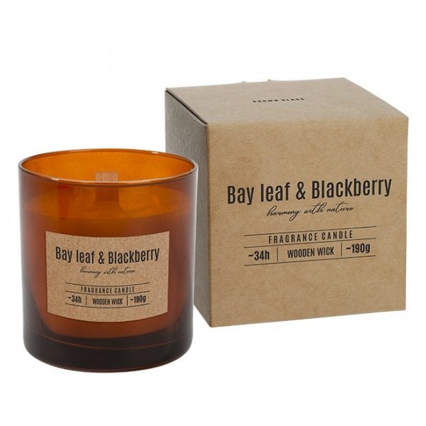 Свічка ароматична з дерев'яним ґнотом Flora Bay Leaf & Blackberry 27577