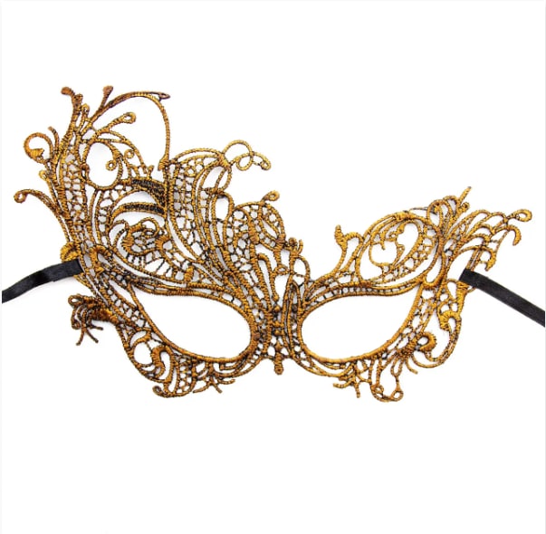 Карнавальна маска, 24x14 см, пластик, текстиль, темно-золотистий devi (462612)