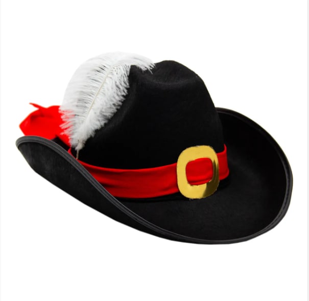 фетровий шляп з пером, 58-60 см, чорний, фетр devi (460083)