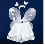 Карнавальный набор - бабочка, белый с серебристым devi (hlj170419-11-5)