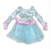 Детское карнавальное платье фея, 4 года - 102 см, голубой, вискоза, полиэстер Devi  (460700-1)