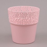 Горшок пластмассовый Росса розовый Flora 14.5см.81948