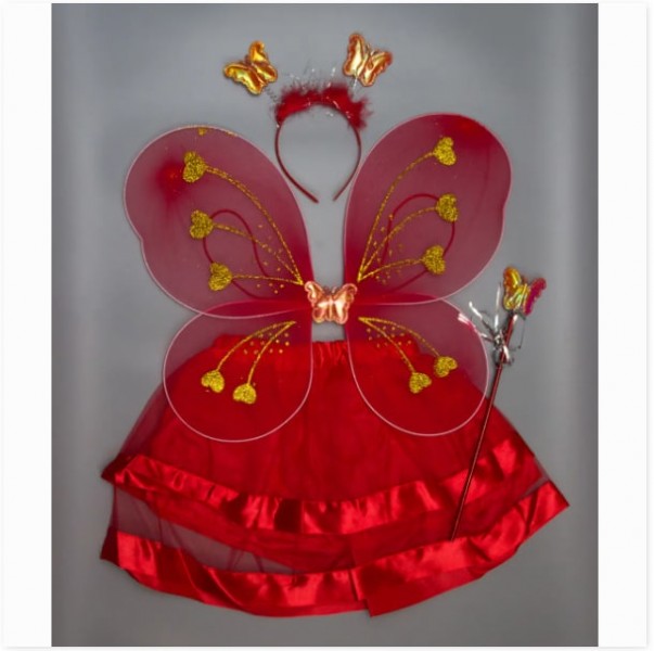Дитячий карнавальний костюм метель, червоний з золотистим devi (hlj170419-11-2)